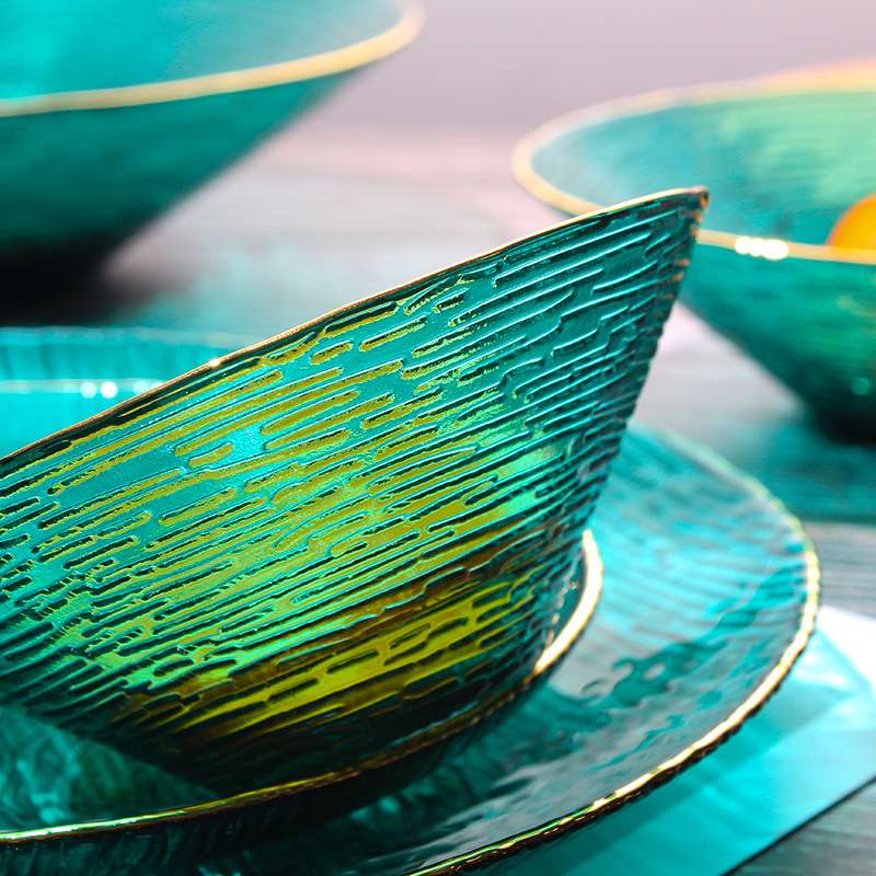 Color Phnom Penh Net Red Glass Bowl Personality Decoration Living Room Decoration Opening Soft Decoration Home Luxury Fashion Creative Home Decoration Dazzling 0020 Specification drawing