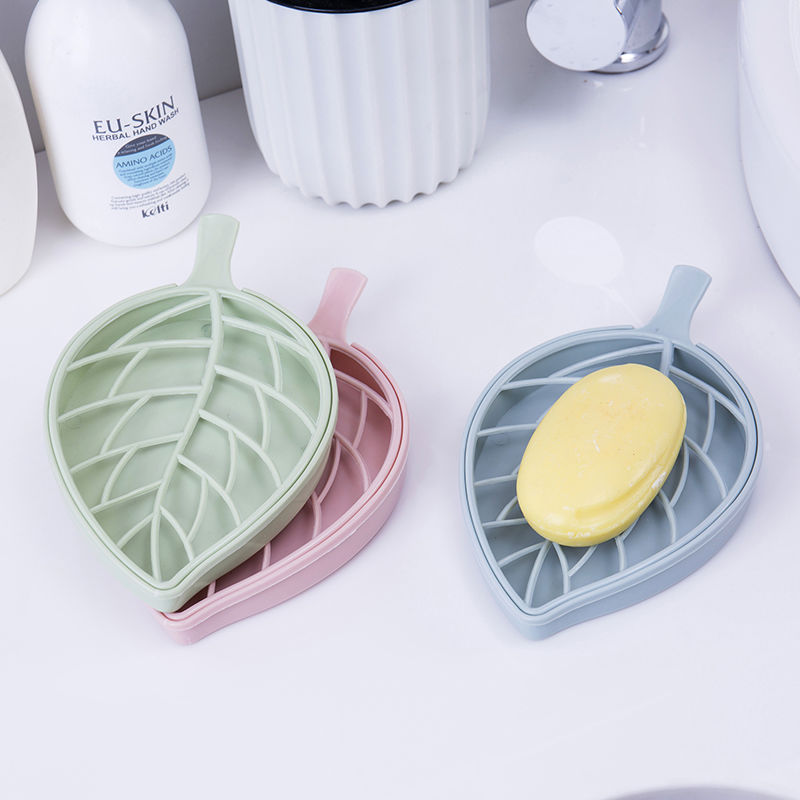 Leaf soap box hollow leaves soap box double bathroom soap rack soap soap box