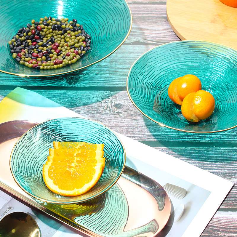 Color Phnom Penh Net Red Glass Bowl Personality Decoration Living Room Decoration Opening Soft Decoration Home Luxury Fashion Creative Home Decoration Dazzling 0020