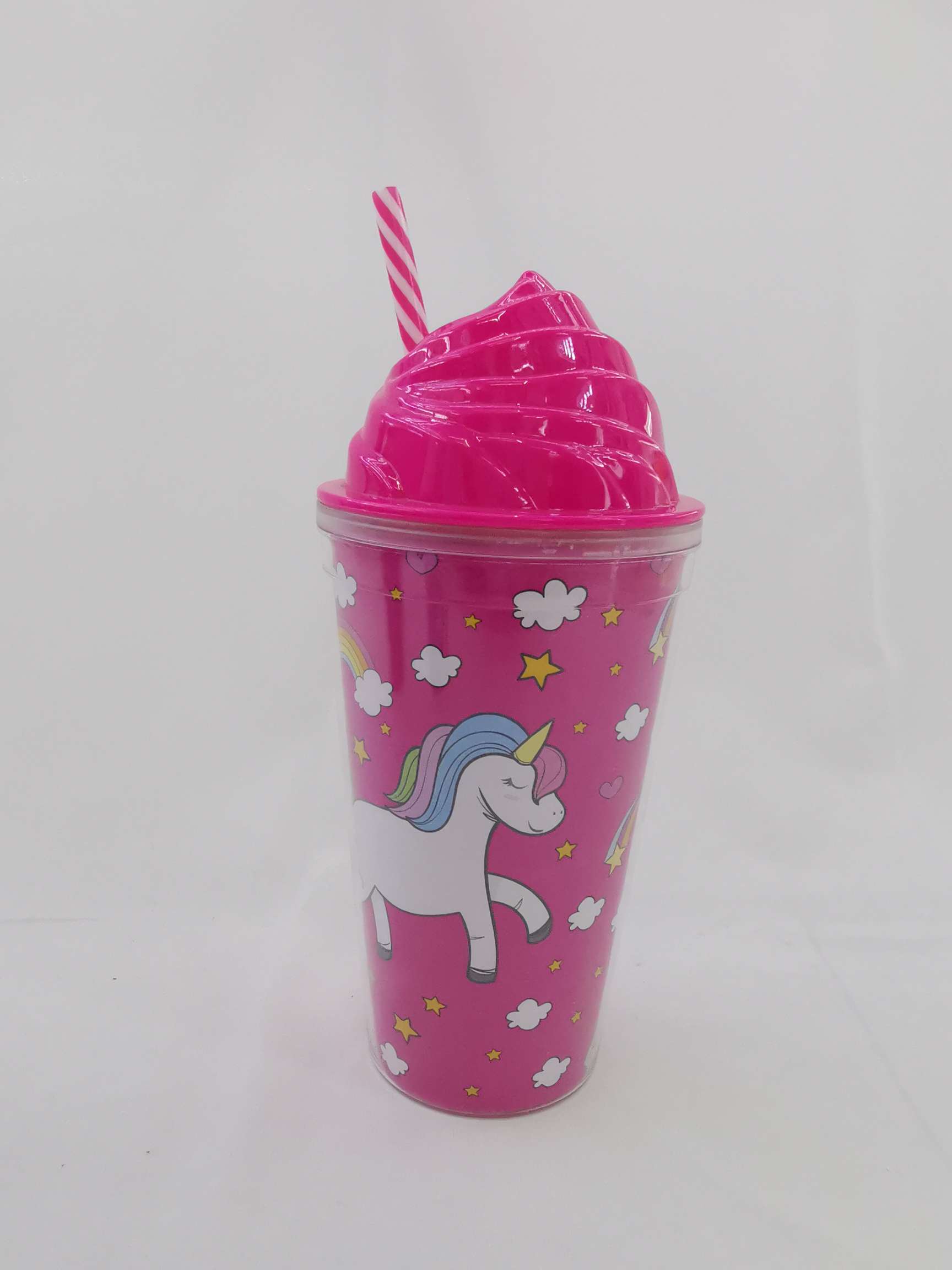 网红吸管杯创意水杯韩版百货双层塑料杯生日礼品饮料水杯可爱杯子详情图2