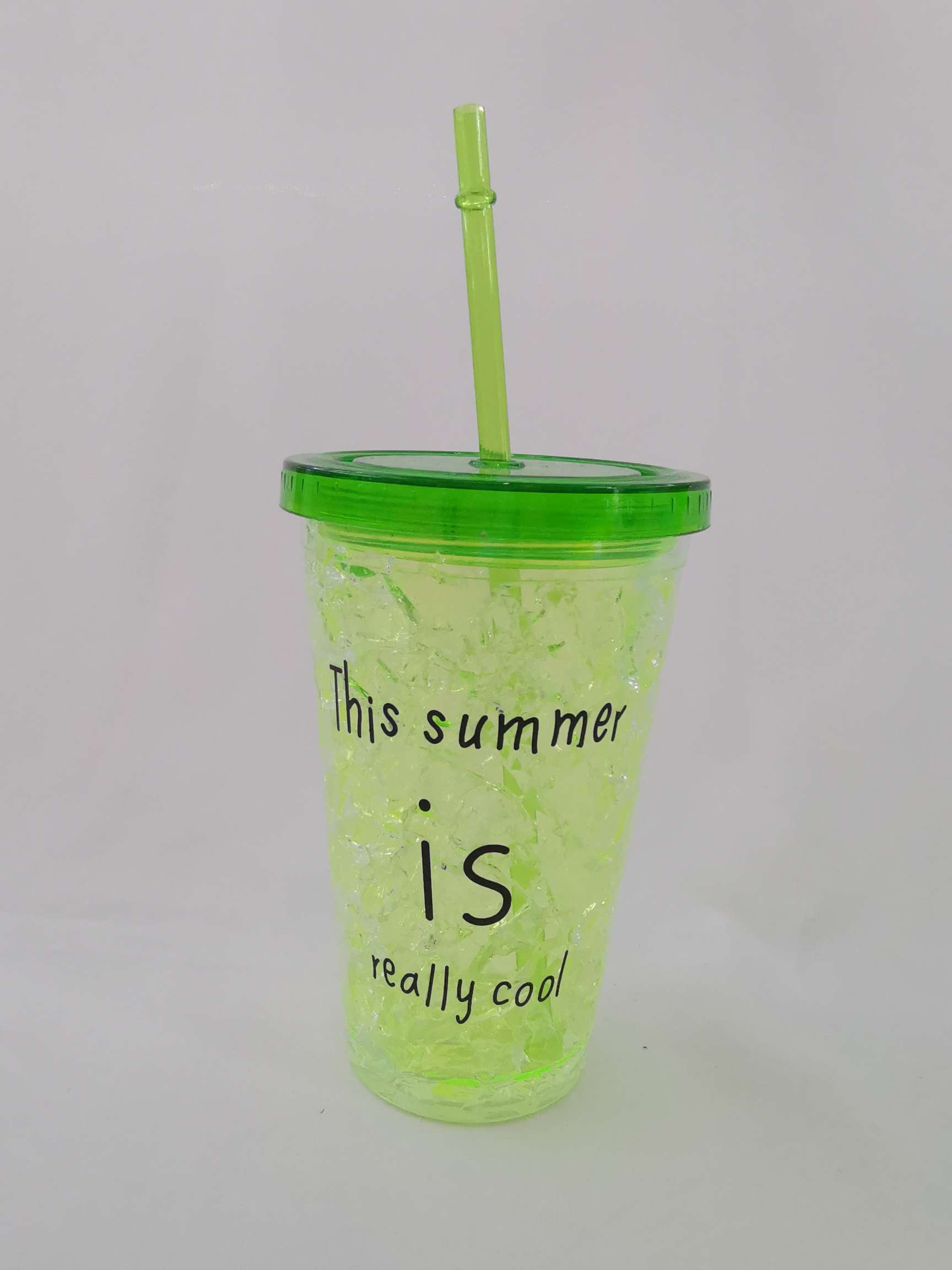 Double-layer straw plastic cup, creative juice cup, ice cup, summer anti-drop portable advertising gift cup, customizable detail image 3