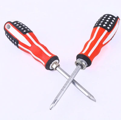 Screwdriver Dual Purpose Manual Screwdriver With Magnetic Head Ladle Rubber Driver Flat-Head Phillips Screwdriver 4 Inches