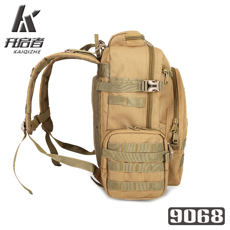 Outdoor sports military enthusiast multi-functional tactical backpack, thickened wear-resistant and waterproof fabric camouflage fashionable backpack details Picture