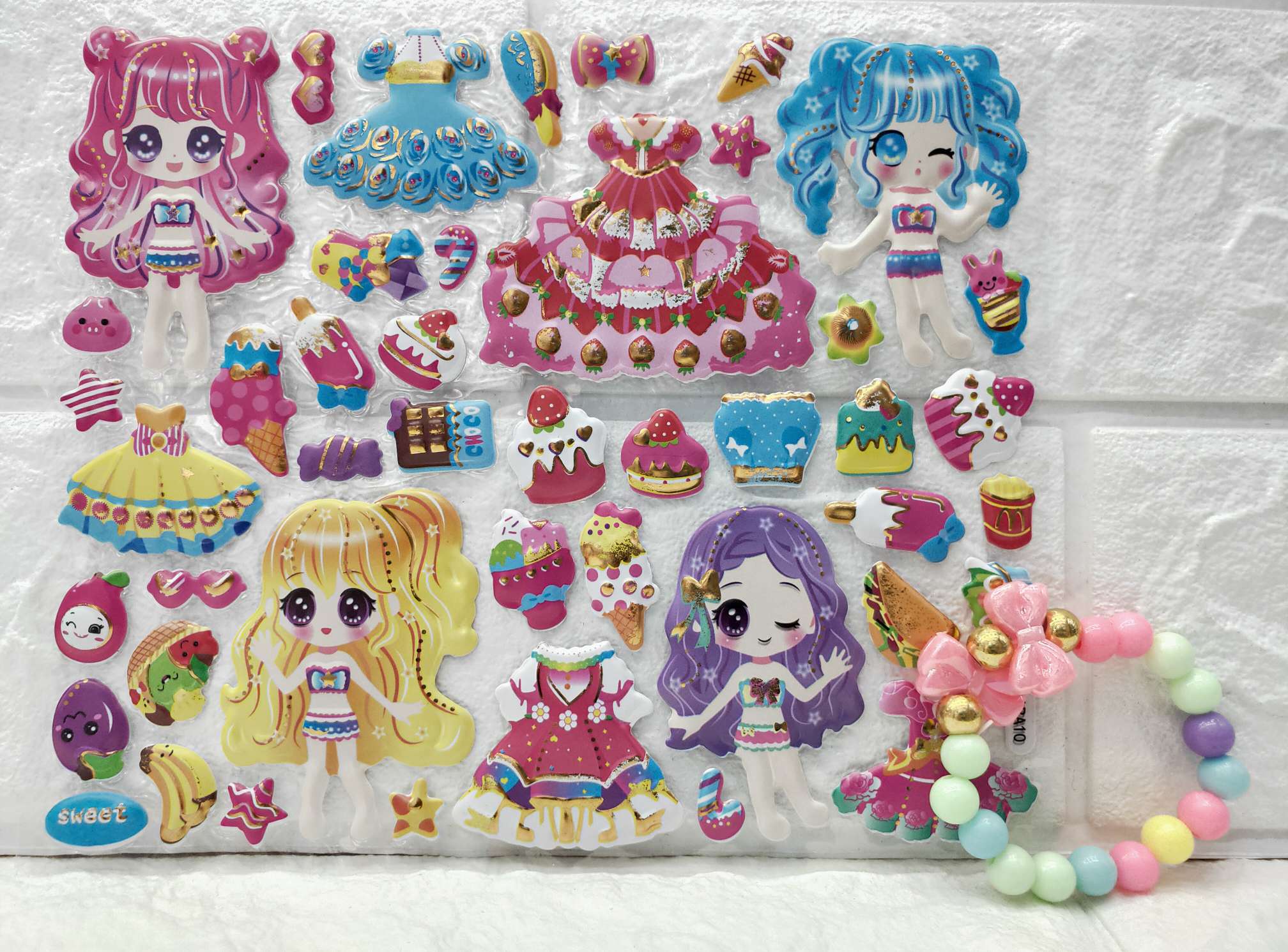 12张 JJ-ABA烫金换装带珍珠手链详情图5