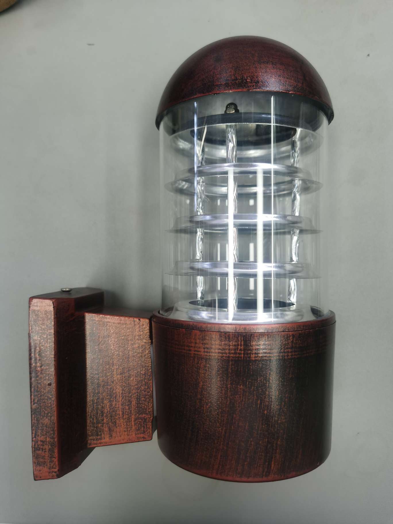 Single-head red copper outdoor wall lamp