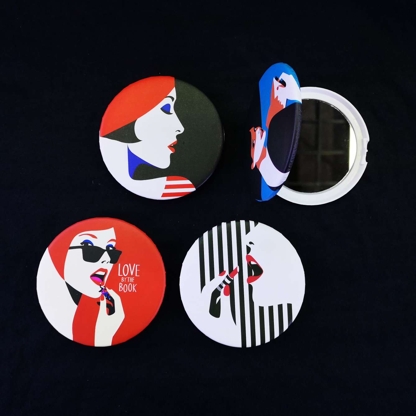 14193M 双面75小圆镜 多图化妆镜 可定制图案 轻巧随身详情图4