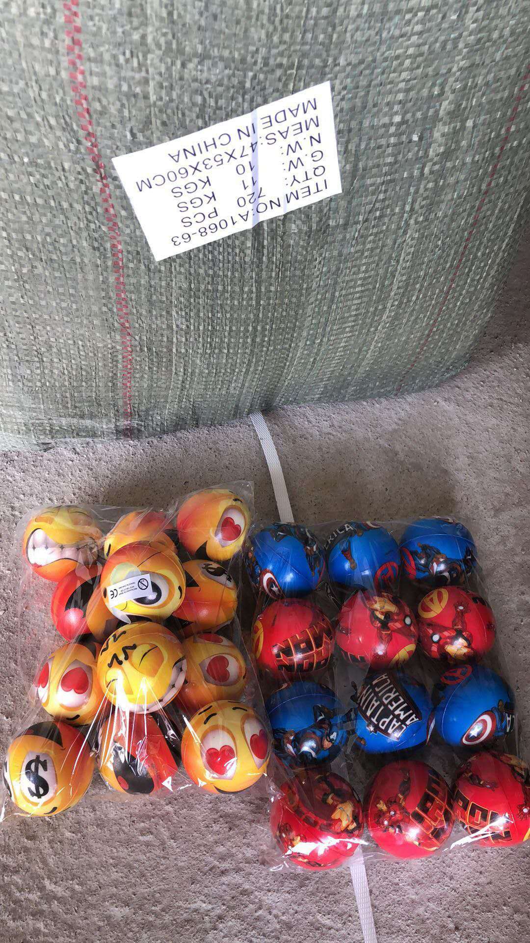 厂家定做76mmPU发泡笑脸球儿童减压发泄压力球PU弹力球实心海绵球卡通图案混 西瓜 足球详情16