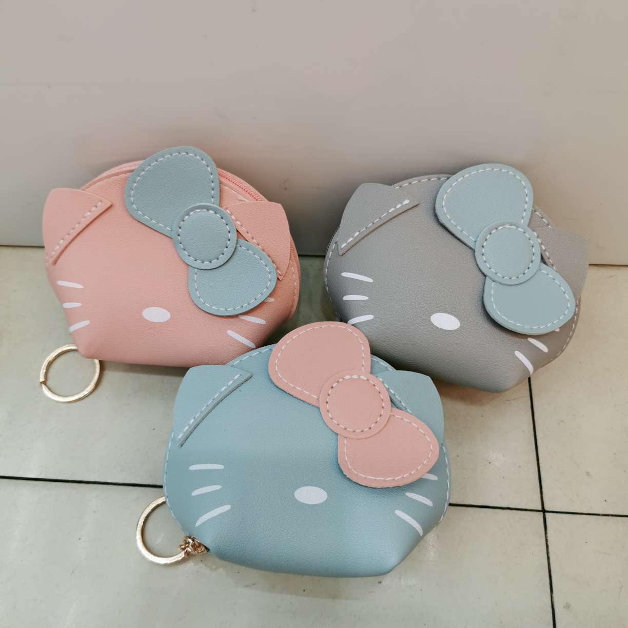 新款小猫零钱包 印花零钱小书包图