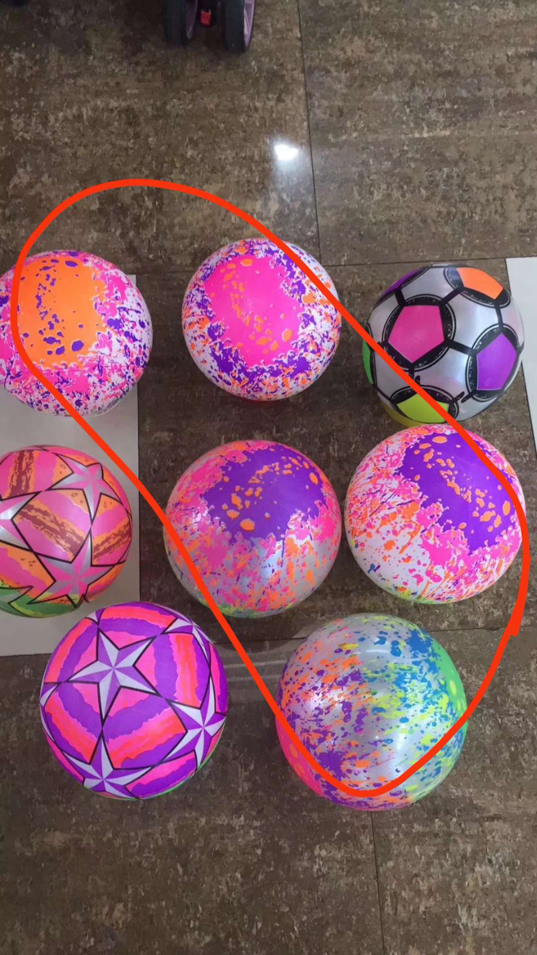 Custom-made 9-inch children's fluorescent flower balls with various orange flower balls and classic fluorescent footballs detail image 6