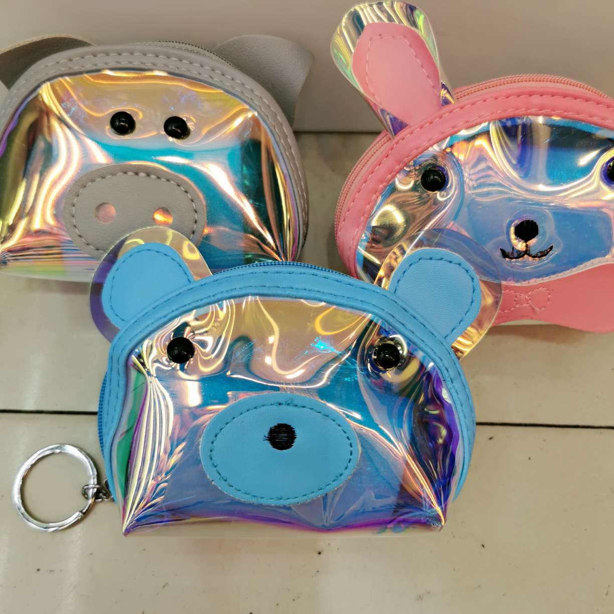 新款小猫零钱包 印花零钱小书包白底实物图