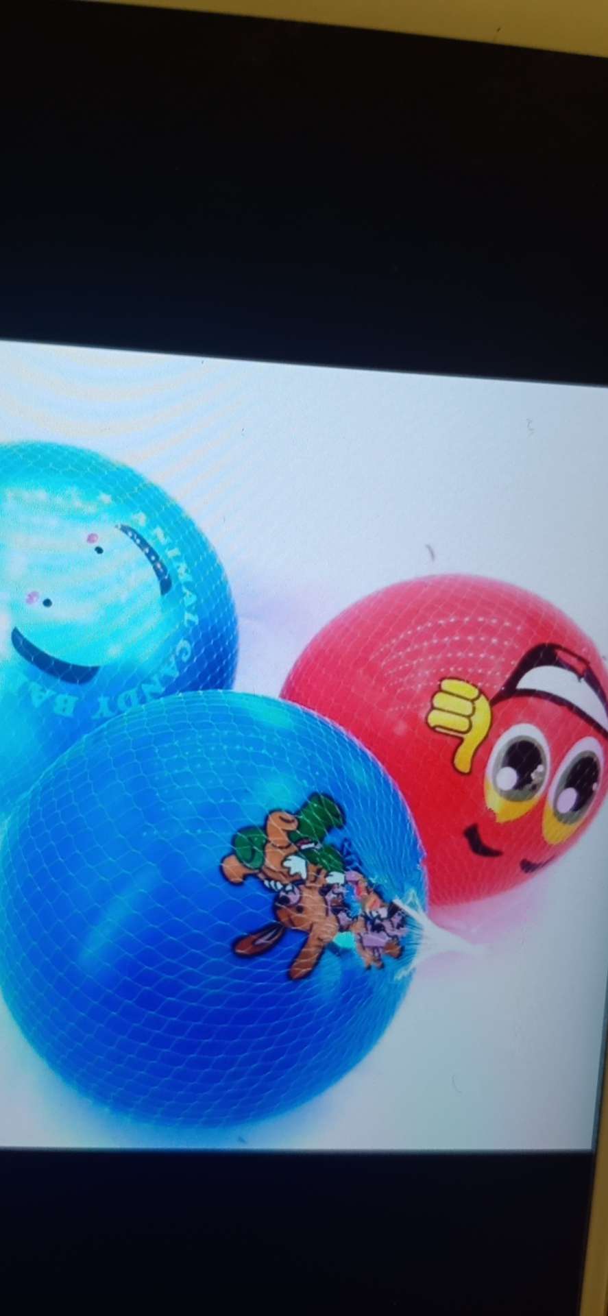 60克加厚的贴标球贴卡通标 数字标各种卡通人物PVC弹力卡通图案混花球详情6