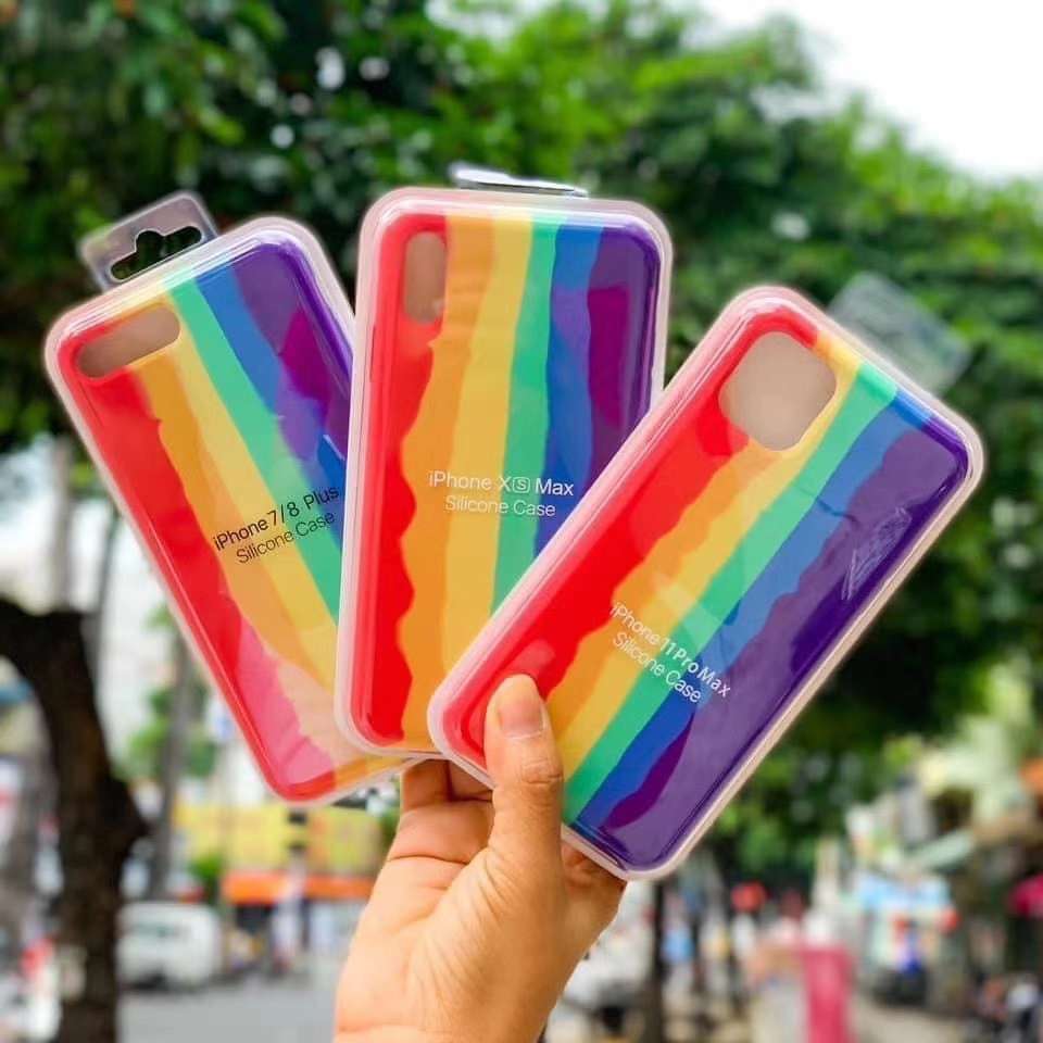 Rainbow silicone phone case three packs four packs