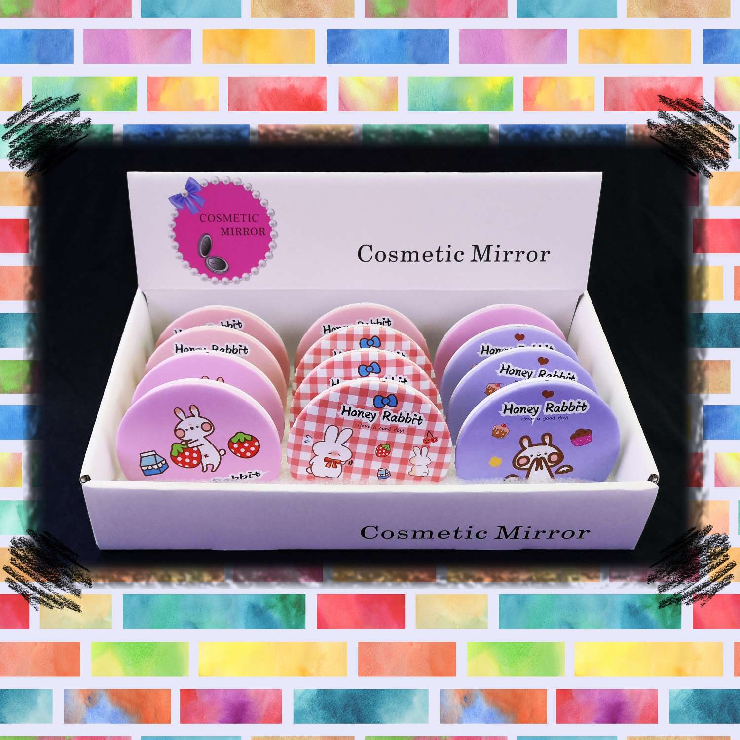 14193M 双面75小圆镜 多图化妆镜 可定制图案 轻巧随身详情图1