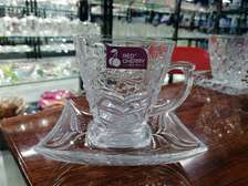 厂家直销玻璃樱花纹路玻璃咖啡杯