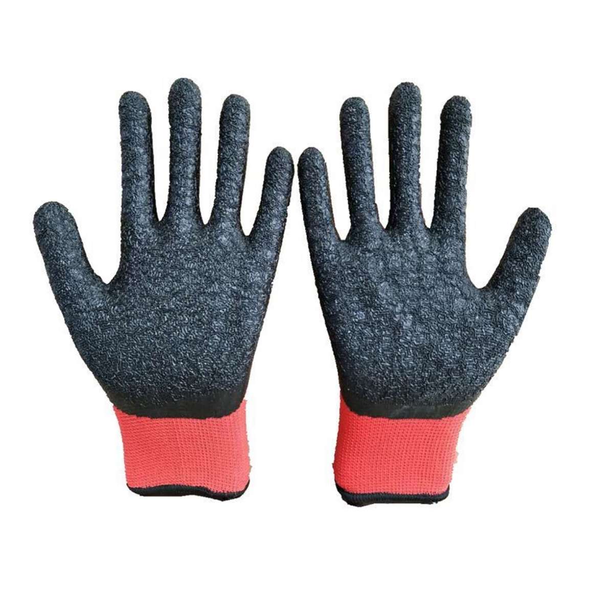 Latex Gloves Labor Protection Red Yarn Black Wrinkle Non-Slip Gloves Oil And Water Protection Thirteen Needle Nylon Gloves Application Scenario