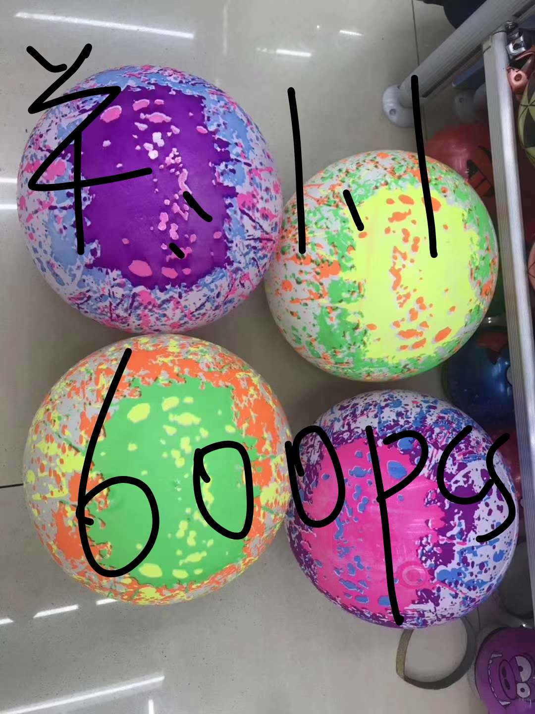 Custom-made 9-inch children's fluorescent flower balls with various orange flower balls and classic fluorescent footballs detail image 5