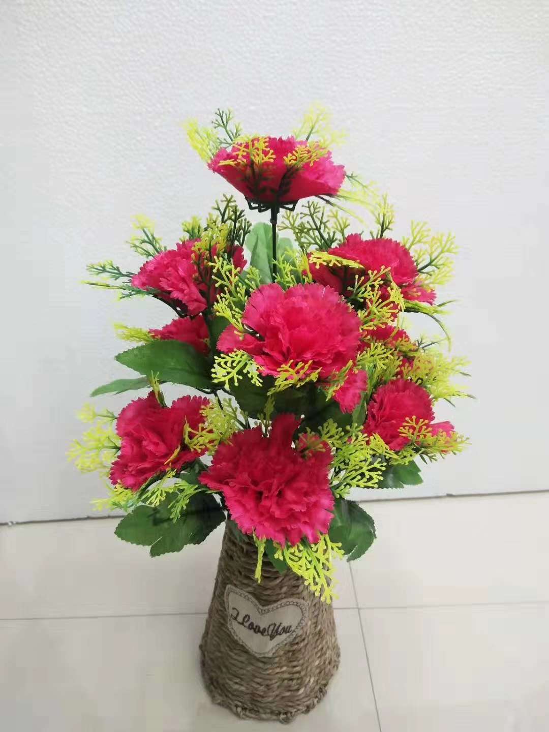 仿真塑料花10头水草康乃馨酒店幼儿园饭店摆设装饰