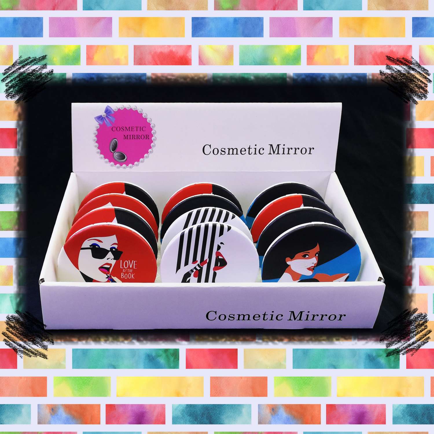 14193M 双面75小圆镜 多图化妆镜 可定制图案 轻巧随身详情图3