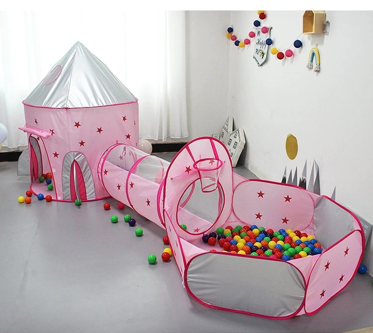 New children's tent, girls' style, space capsule, three-piece set, ball pool, fence, indoor tent, game house
