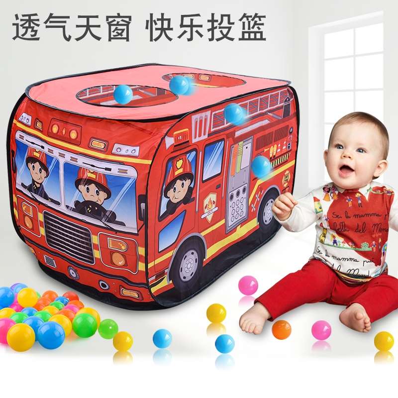 Indoor children's tent house, car, small house, girl, princess, toy room, baby, bouncy ball, ocean ball pool
