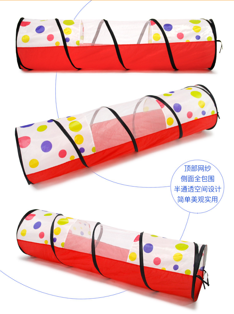 Children's dot passage indoor tent game house, mesh breathable, kindergarten early education crawling training detail image 2