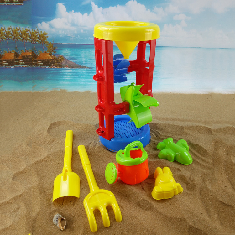 801B决明子沙滩玩具 宝宝益智沙漏 儿童玩沙塑料工具过家家玩具白底实物图