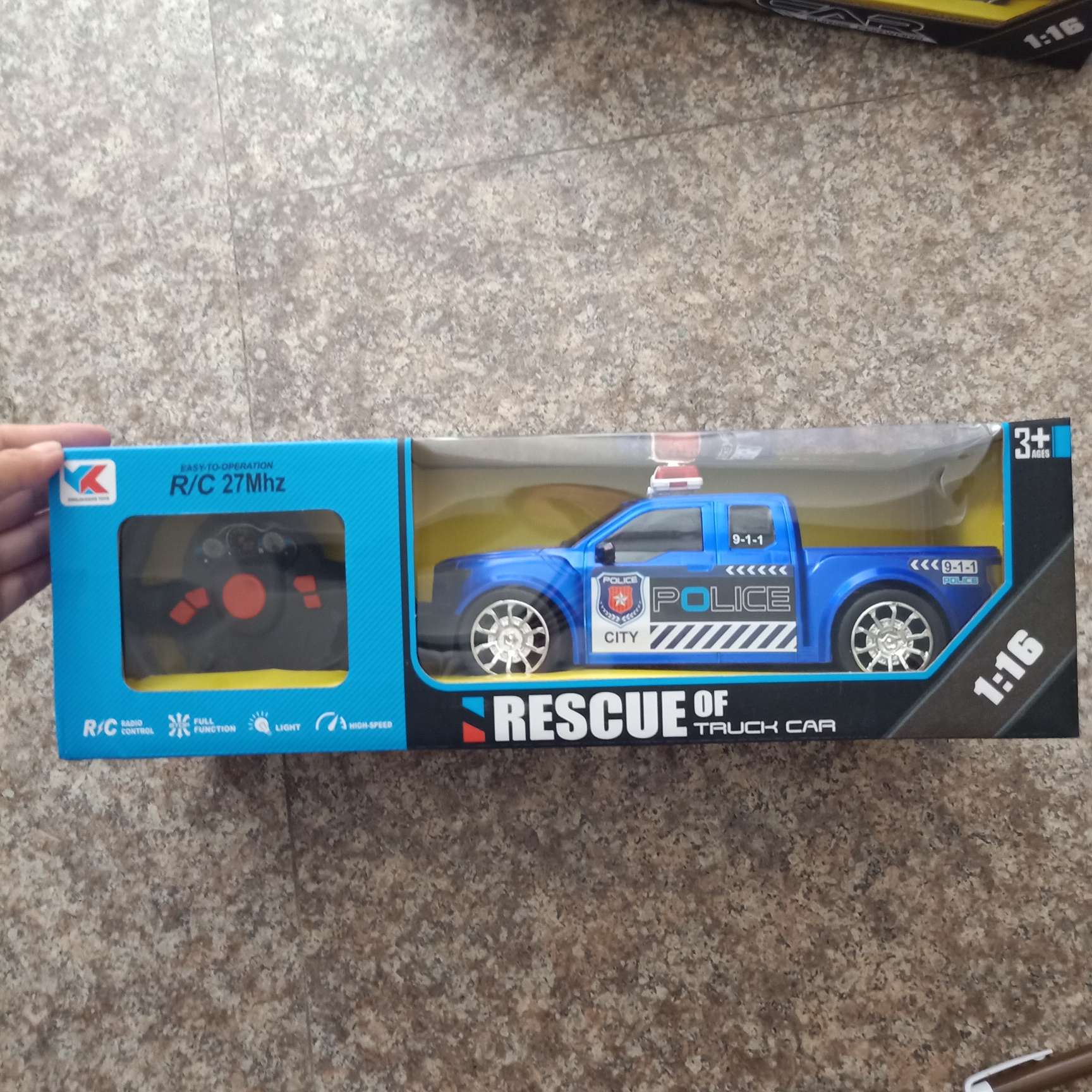 四通遥控车 皮卡车 警车888-1A白底实物图