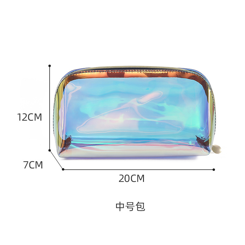新款TPU镭射化妆包防水炫彩化妆包三件套大中小化妆包可定制详情图6