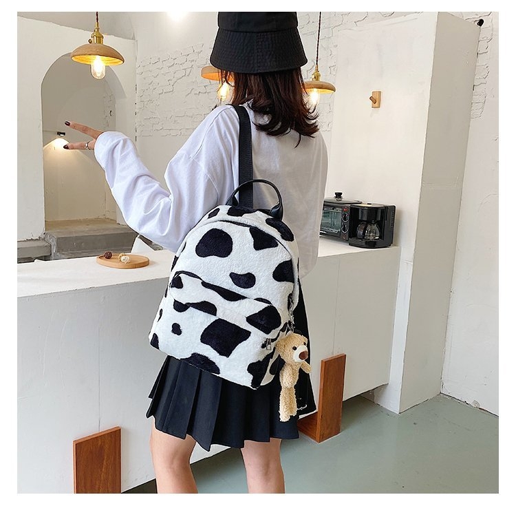 Winter New Zebra-Print Bag, Women's Backpack, Fur Bag, Fashion Bag Application Scenario