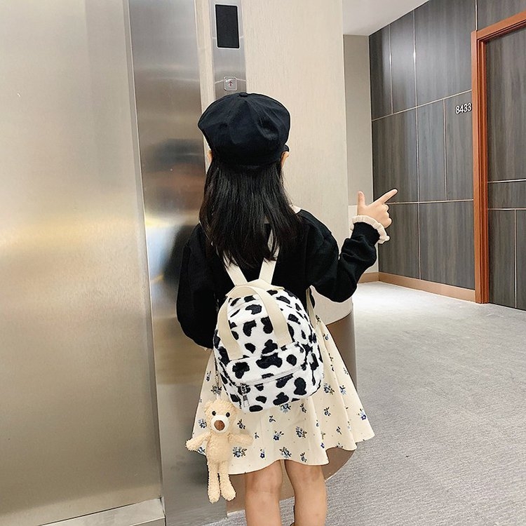 New Winter Fur Bag, Zebra Print Bag, Children's Backpack, Parent-Child Bag, Handbag, Shoulder Bag Item Picture