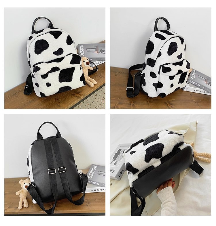 Winter New Zebra-Print Bag, Women's Backpack, Fur Bag, Fashion Bag undefined