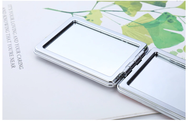 厂家批发 便携式长方形流沙公主化妆可折叠玻璃小镜子 可加工定制详情图1