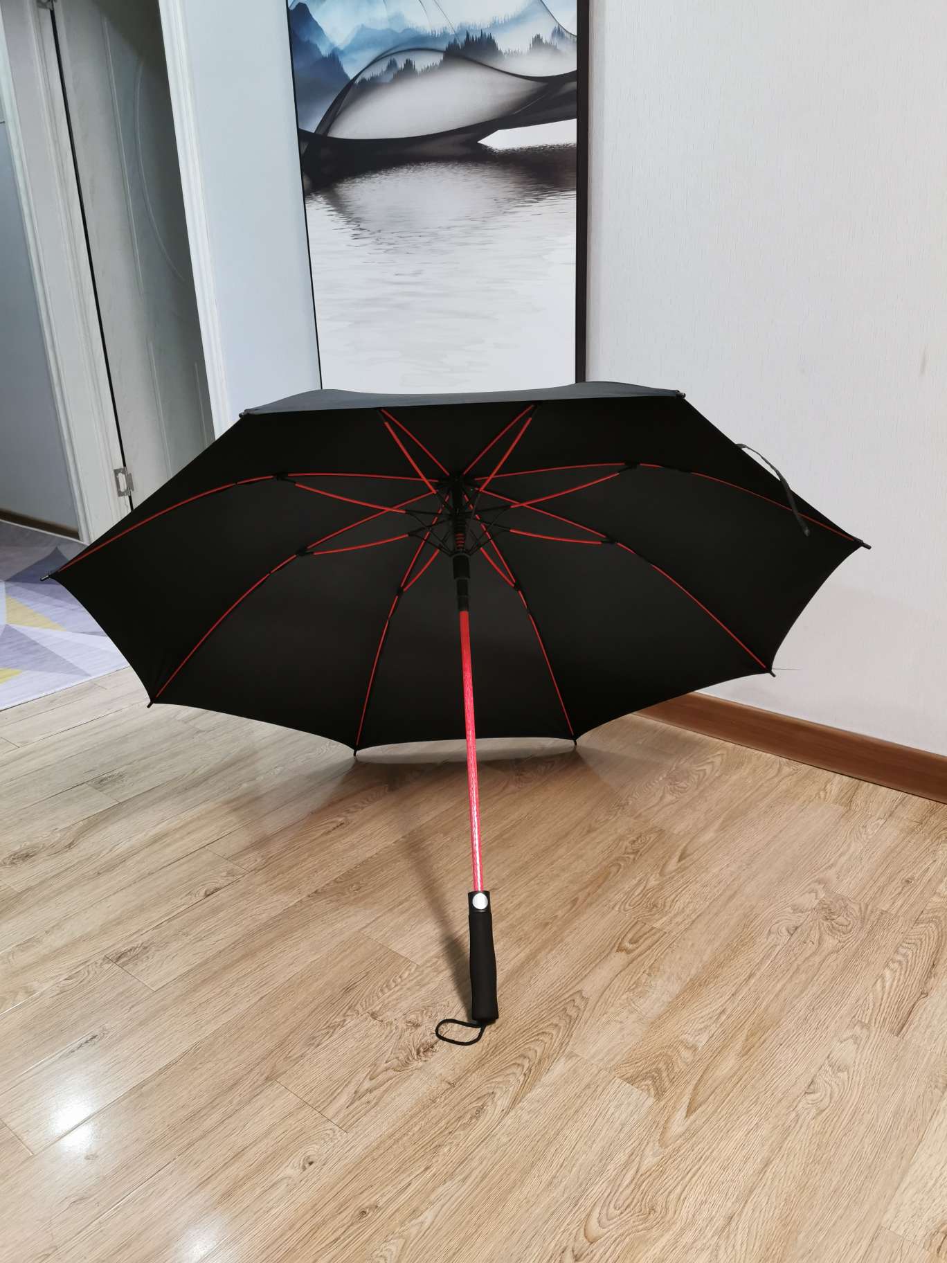 27-inch golf color fiber umbrella with strap cover undefined