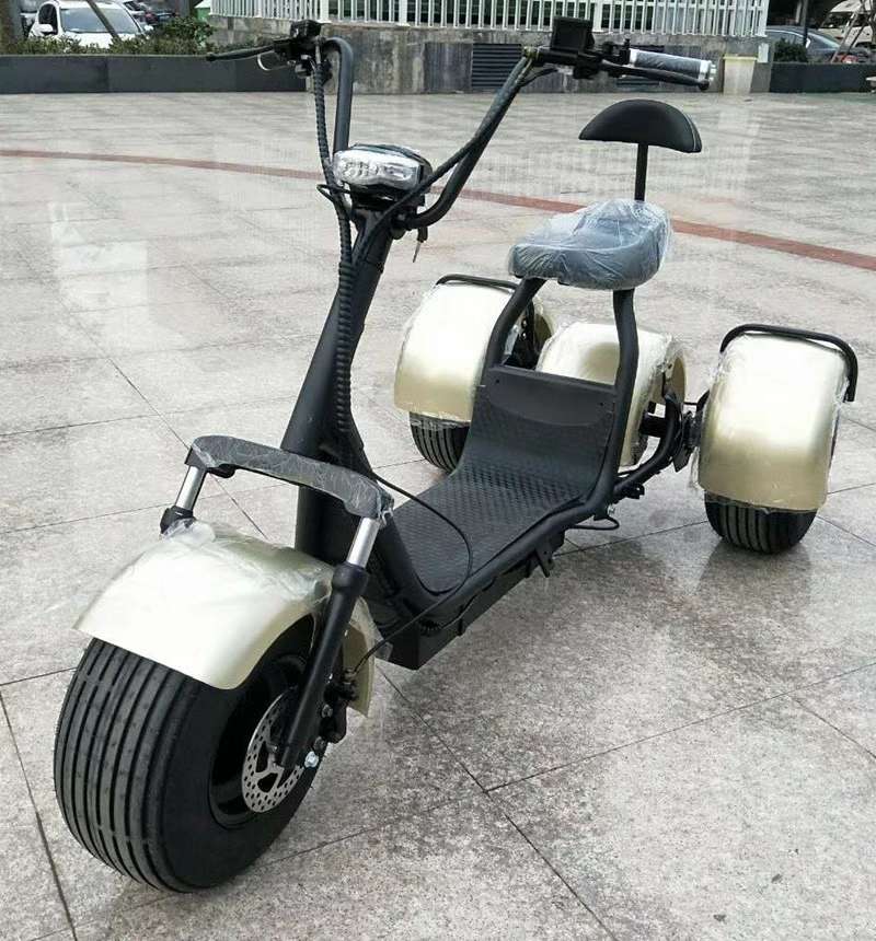 Electric Harley-Davidson scooter, three-wheeled Harley-Davidson Champagne color