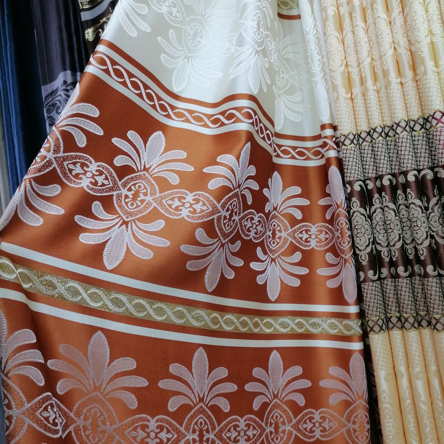 窗帘布橙色黄色