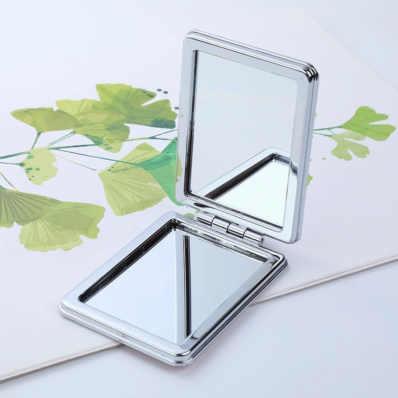 厂家批发 便携式长方形流沙公主化妆可折叠玻璃小镜子 可加工定制细节图