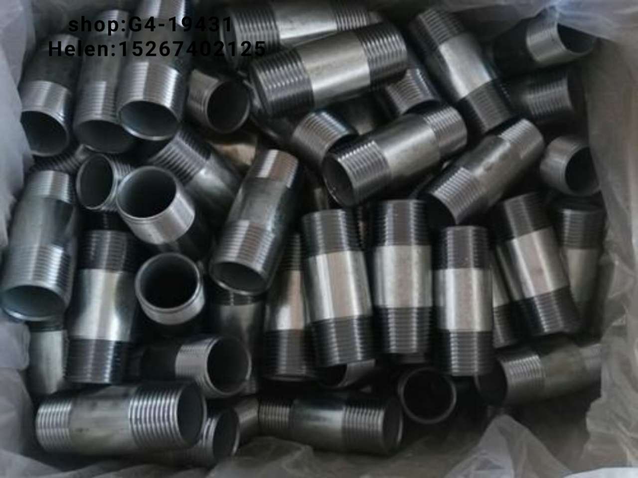 内丝  外丝  钢管外丝 长短丝  镀锌管件 碳钢管件  水管接头   水管配件 水暖管件  4分  6黑对丝产品图