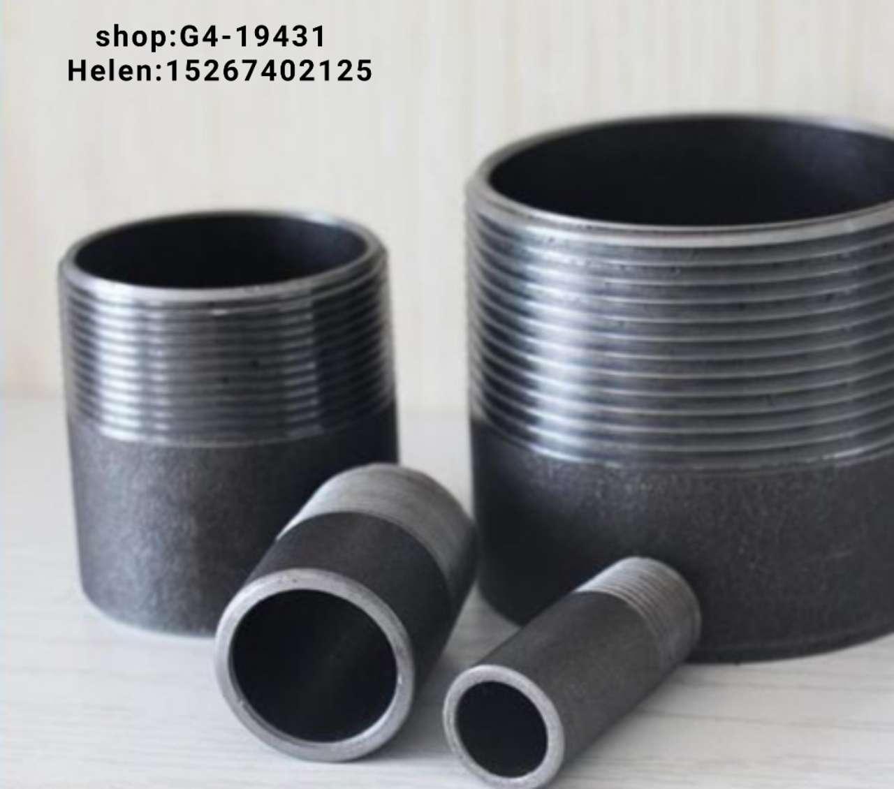 内丝  外丝  钢管外丝 长短丝  镀锌管件 碳钢管件  水管接头   水管配件 水暖管件  4分  黑对丝详情图3