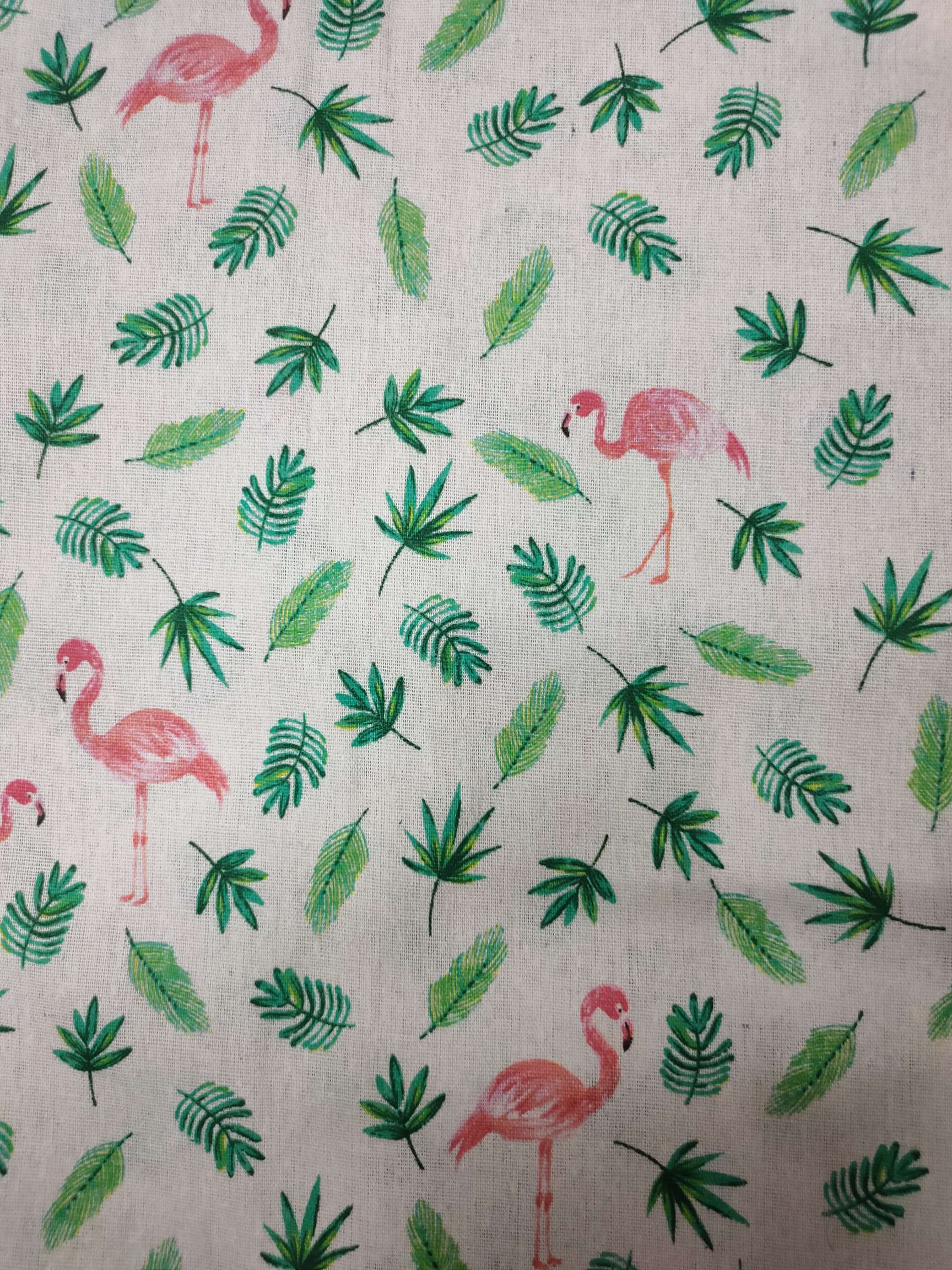 棉麻印花绿大棕叶产品图