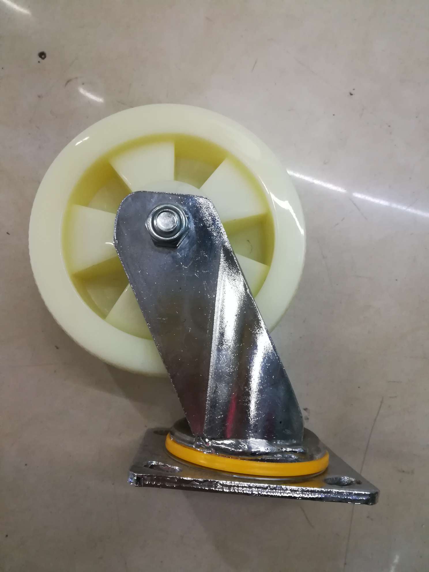 Heavy-duty white pp square flat-bottom movable wheel