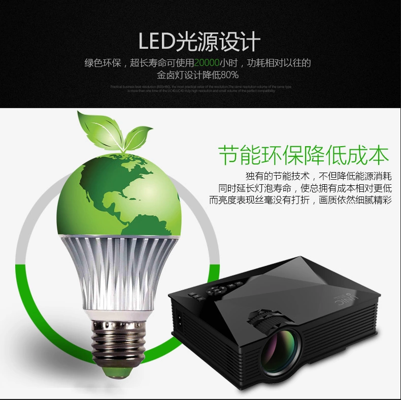 WIFI HD Mini Portable Projector 1200 Lumens LED Home Cinema undefined