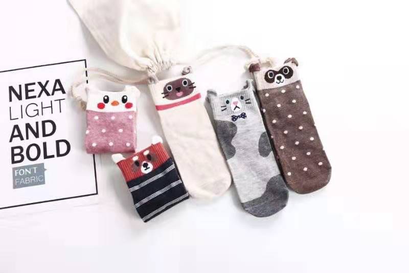 Parisa PRLLSAR cartoon cute cotton socks straight board stereoscopic Korean style fashion student socks thumbnail