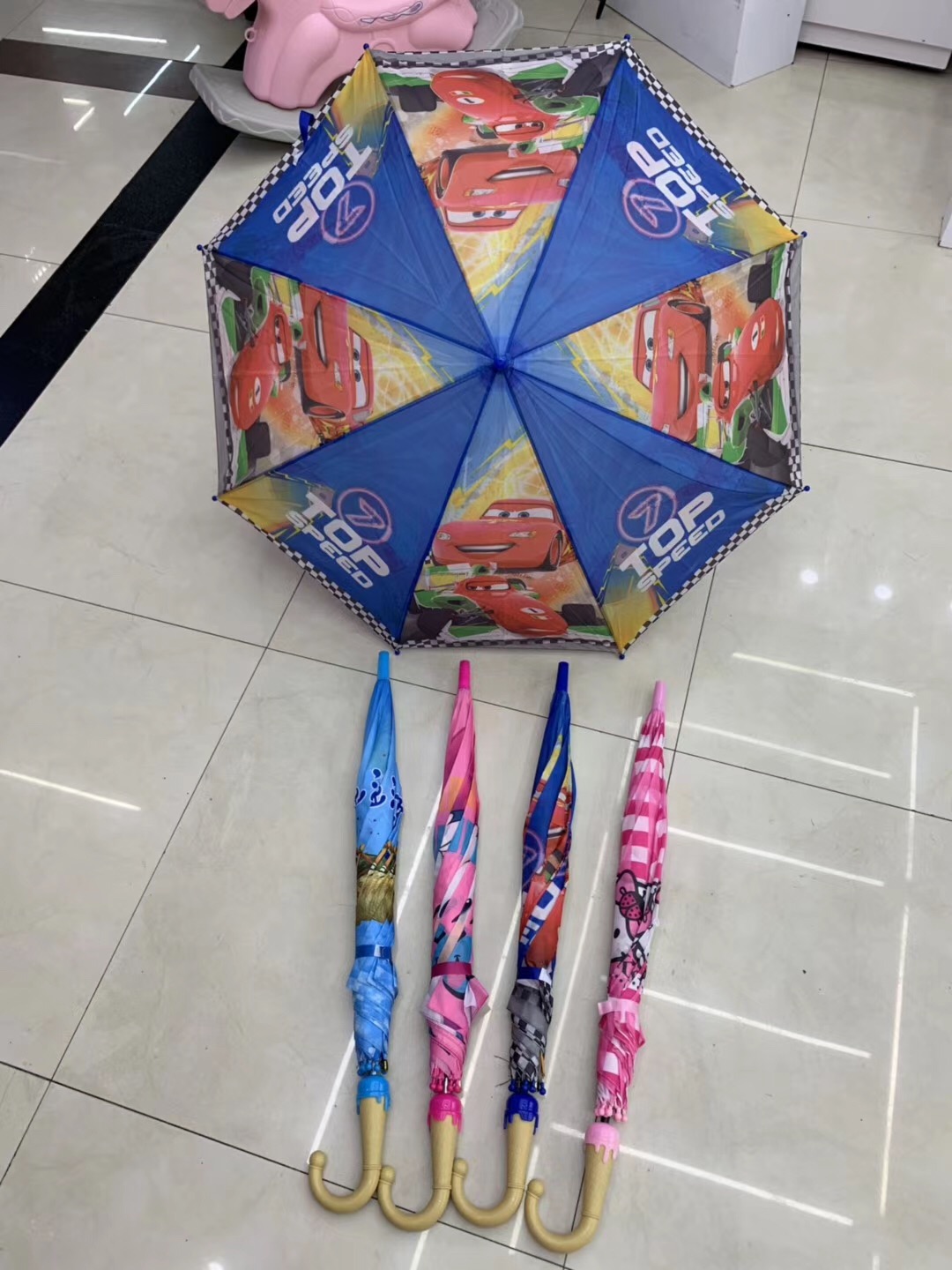 45公分8开可爱卡通儿童自动伞冰淇淋手柄网红产品图