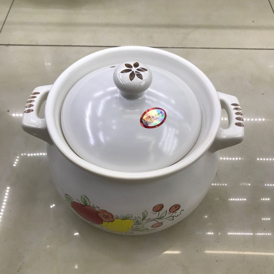Hotel/Home Health Ceramic Hand-Painted Soup Can White 7.2L Item Picture