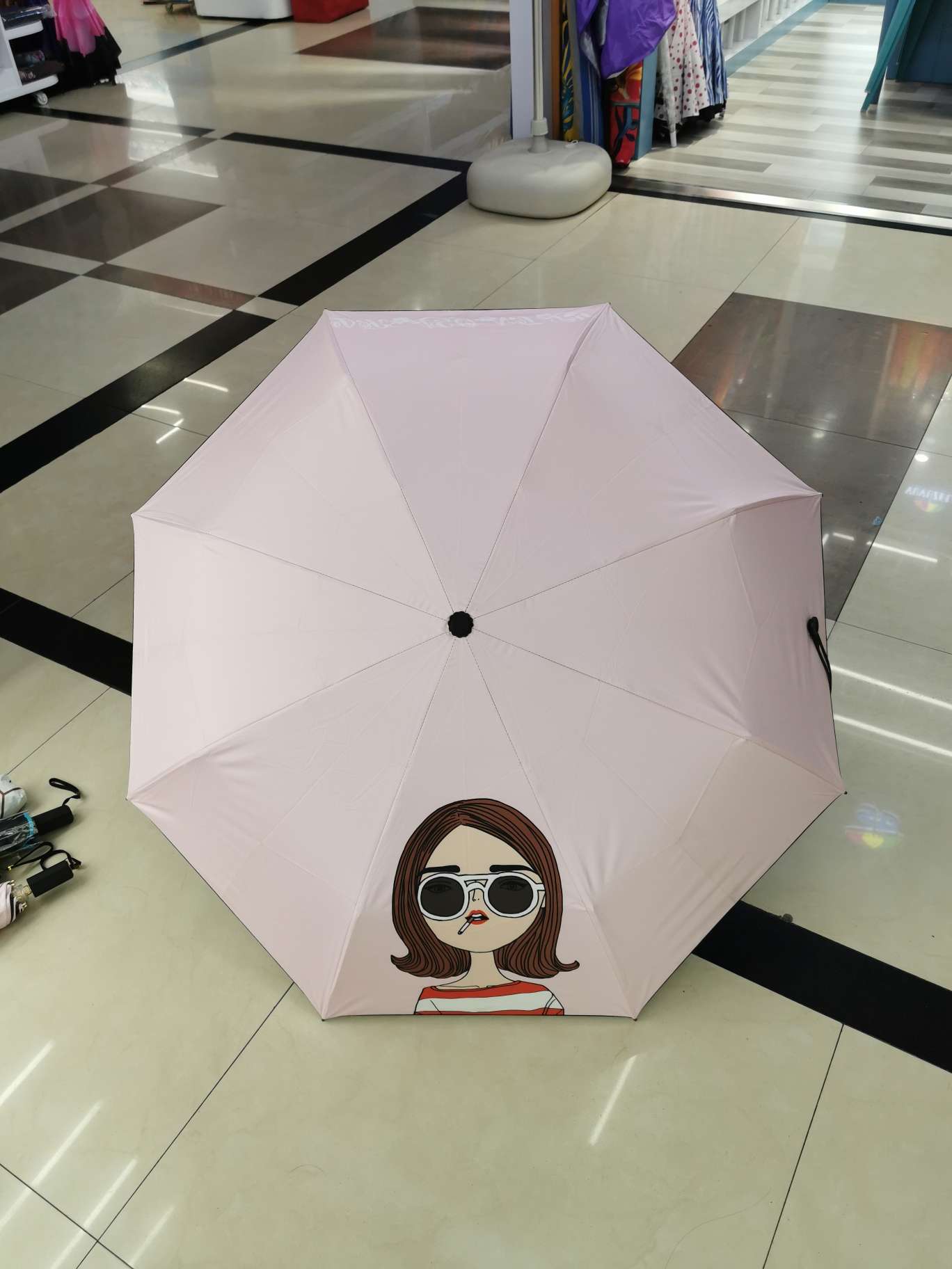 8-bone Jiuhe Edition all-aluminum umbrella frame, fully light-blocking digital printed fashionable lady sunshade umbrella, UV protection detail image 2