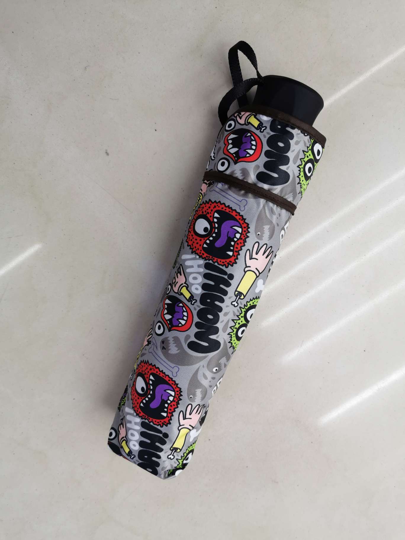 56*8k black vinyl sunshade umbrella with digital printing, suitable for both sunny and rainy weather, UV protection and personalized printing details Picture