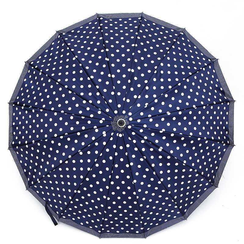 56Cm 16 Open Tint Dot Straight Automatic Umbrella Foreign Trade Sales Specification drawing