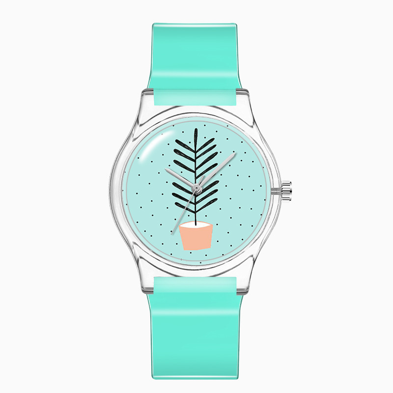 韩国概念手表盆栽系列田园风学生手表艺术精致女式手表wristwatch白底实物图