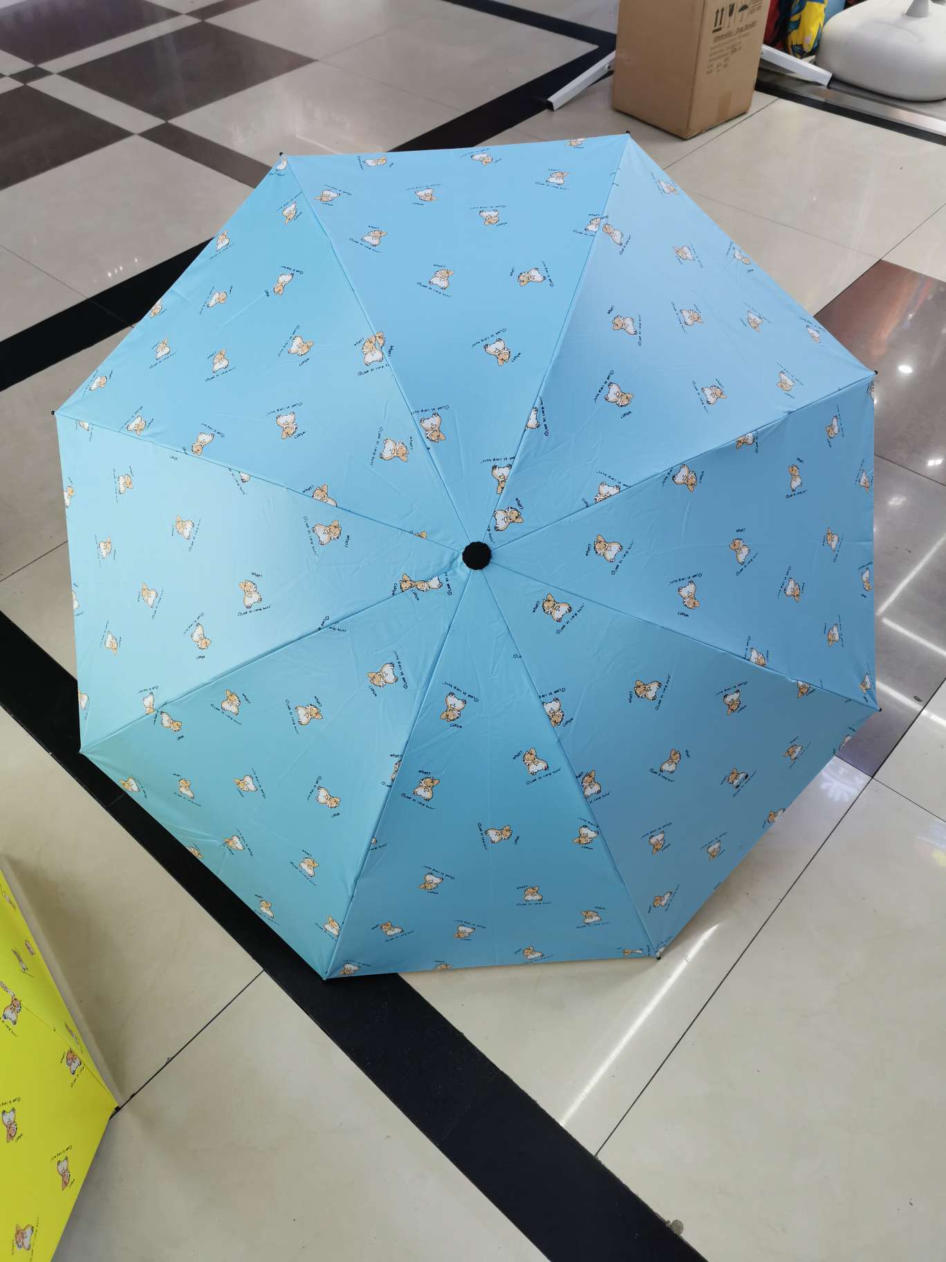 Folding 56*8k black rubber sunshade and sun protection umbrella, suitable for both weather and rain, UV protection, Corgi dog printing factory direct sales detail image 9
