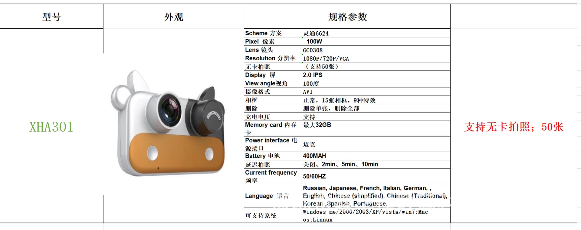 Cow model Children's camera, children's digital camera, mini single-lens reflex, cartoon toy camera ET019 detail image 3